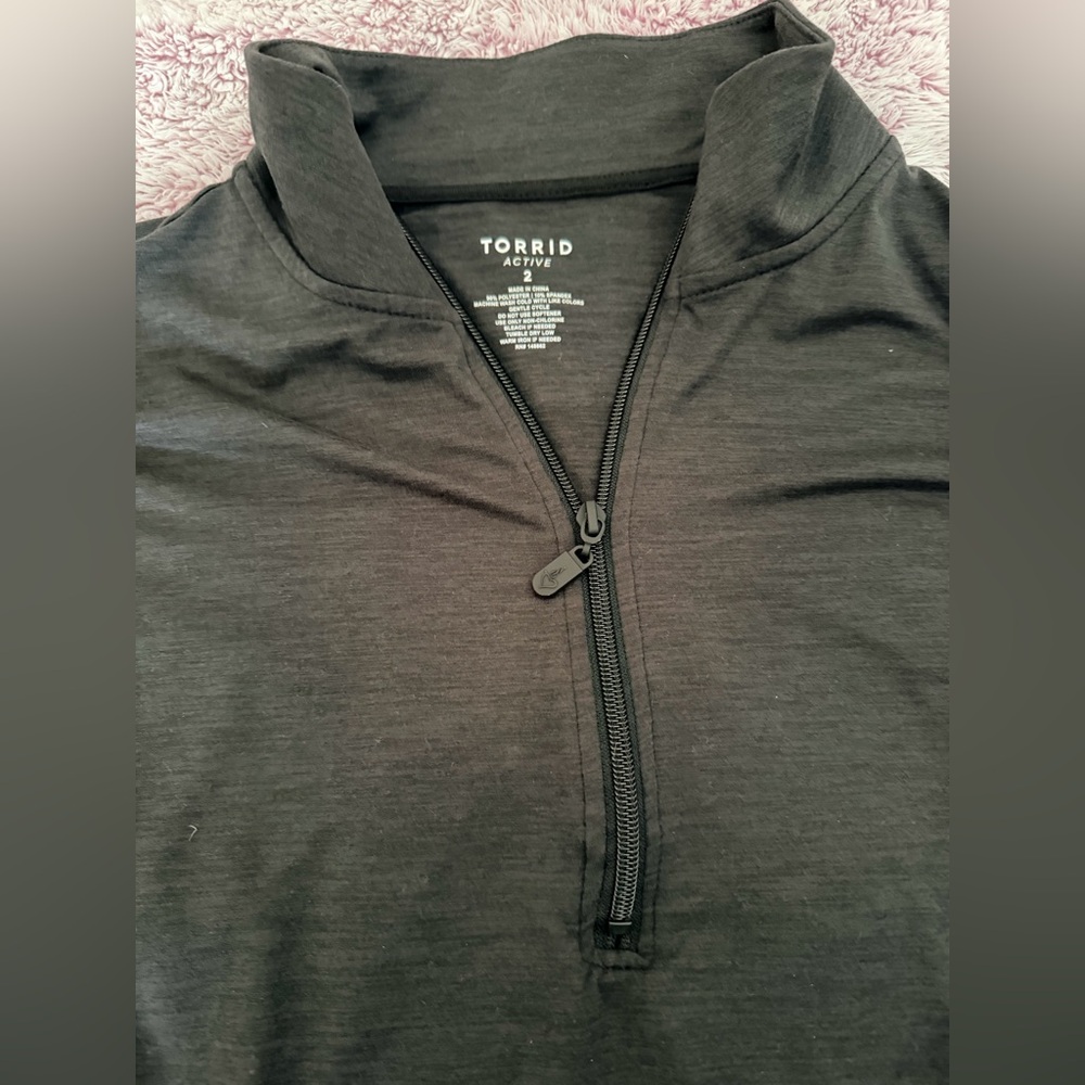 Torrid Active Charcoal Quarter-Zip Pullover - Picture 7 of 8
